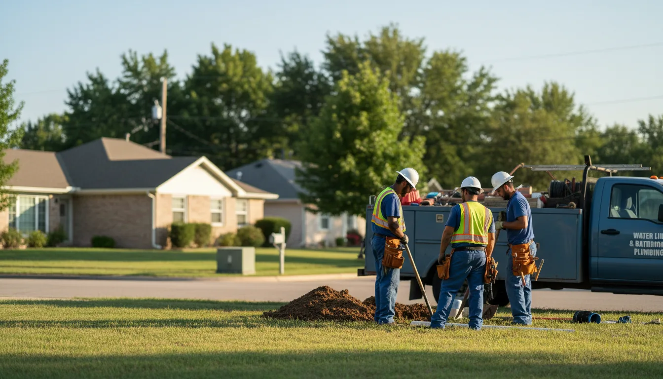 Residential water line and bathroom plumbing service in Hobson, TX
